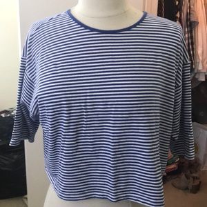 Blue and white striped shirt